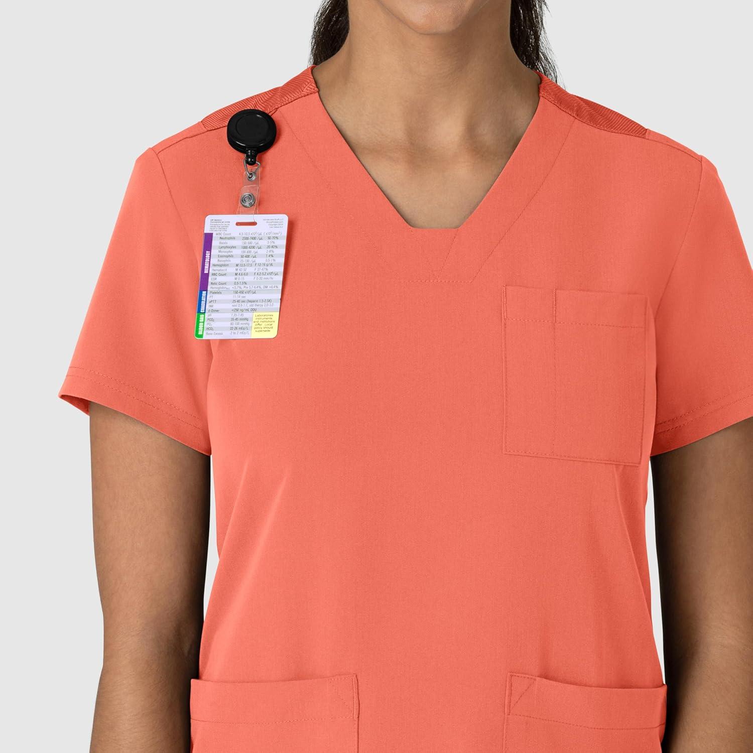 Wink Women’s Women’s Flex-n-Reach V-Neck Scrub Top(Sugar Coral)