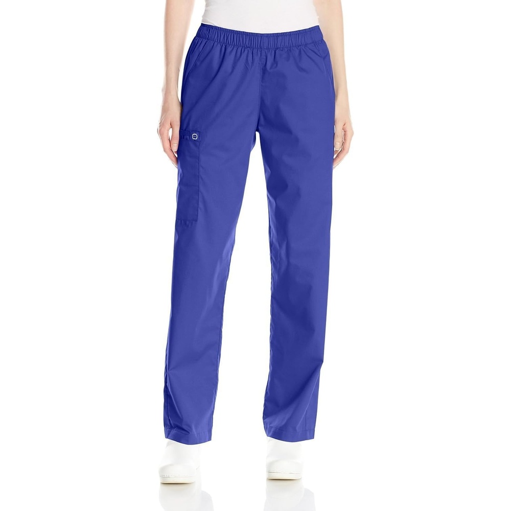Wink Scrubs for Women, Boundless, Classic Wide Leg Cargo Pants with Full Drawstring and 8 Pockets(Galaxy Blue)