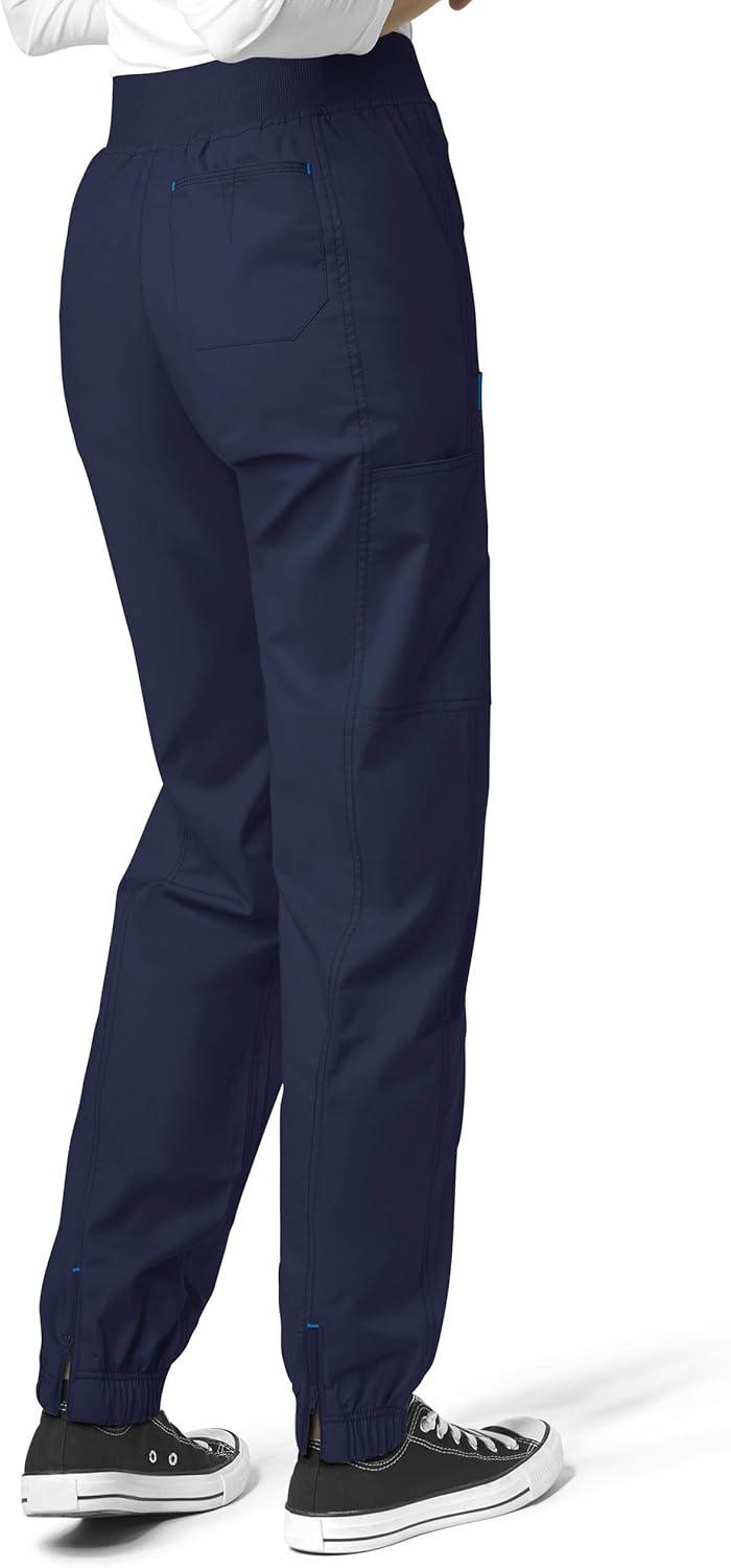 WonderWink WonderFlex Women’s 5908 Utility Cargo Zip Jogger Pant (Navy, X-Small Petite)