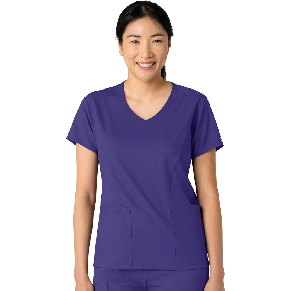 Wink Boundless Women’s 2-Pocket V-Neck Scrub Top(Grape)