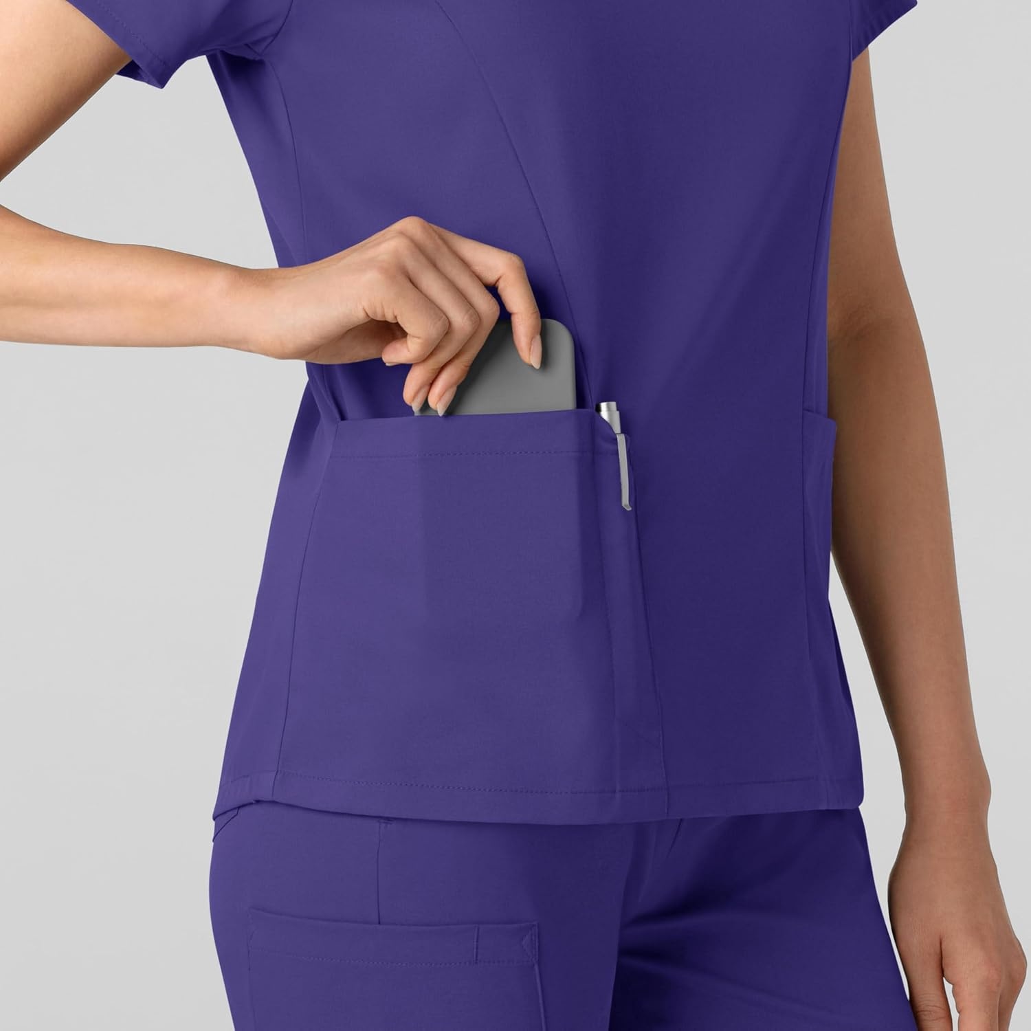 Wink Boundless Women’s 2-Pocket V-Neck Scrub Top(Grape)