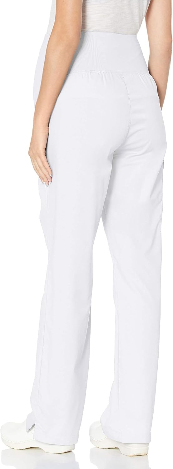 WonderWink Women’s Wonderwork Scrubs for Maternity Cargo Scrub Pants(White)
