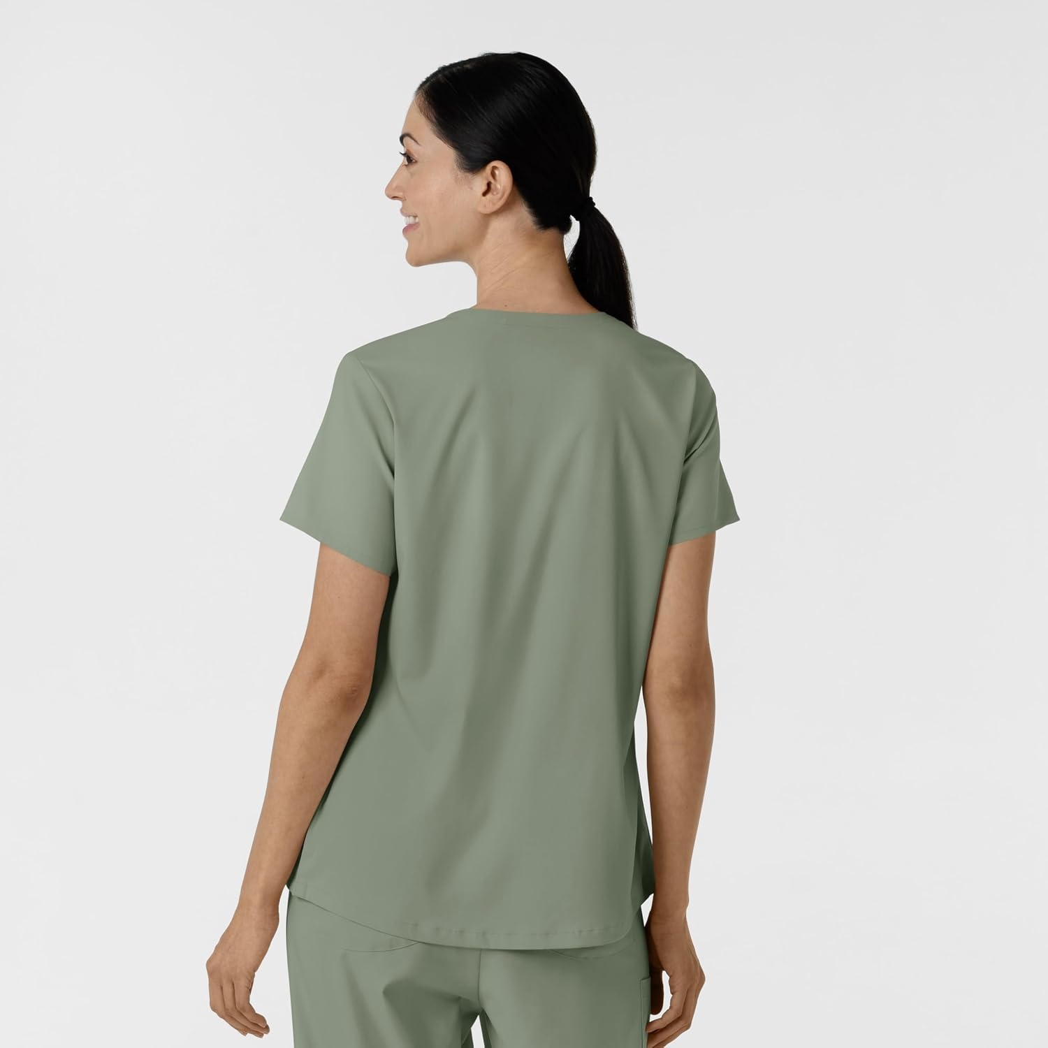 Wink Boundless Women’s 2-Pocket V-Neck Scrub Top(Sage)