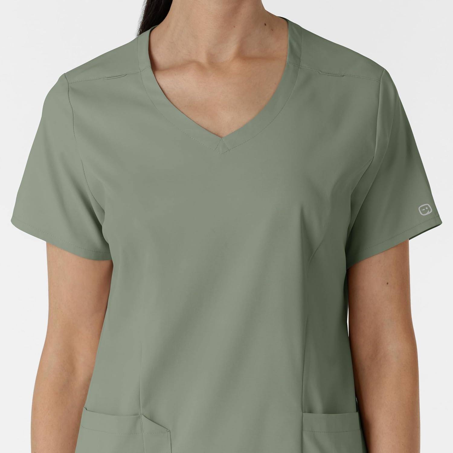 Wink Boundless Women’s 2-Pocket V-Neck Scrub Top(Sage)