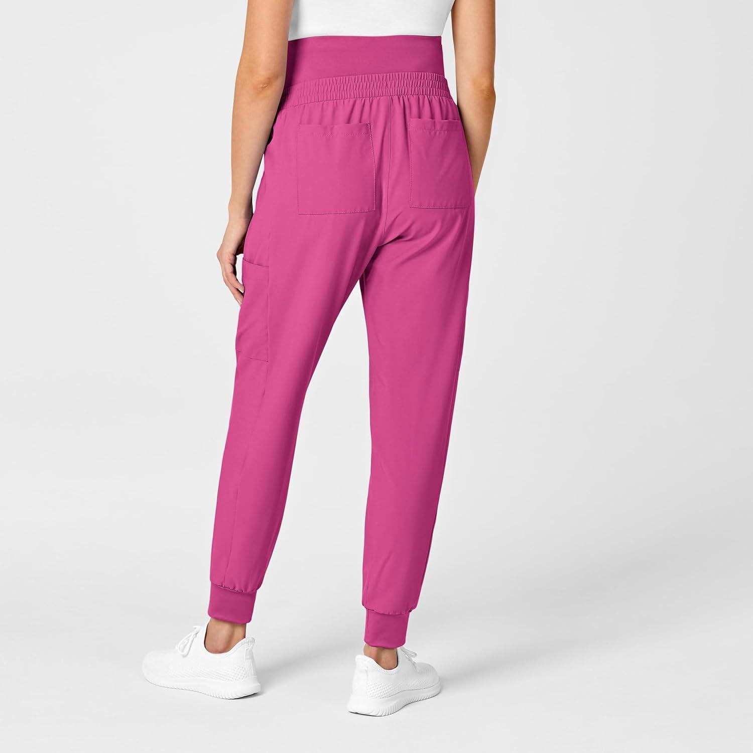 WonderWink Women’s W123 Maternity Jogger Scrub Pant(Hot Pink)