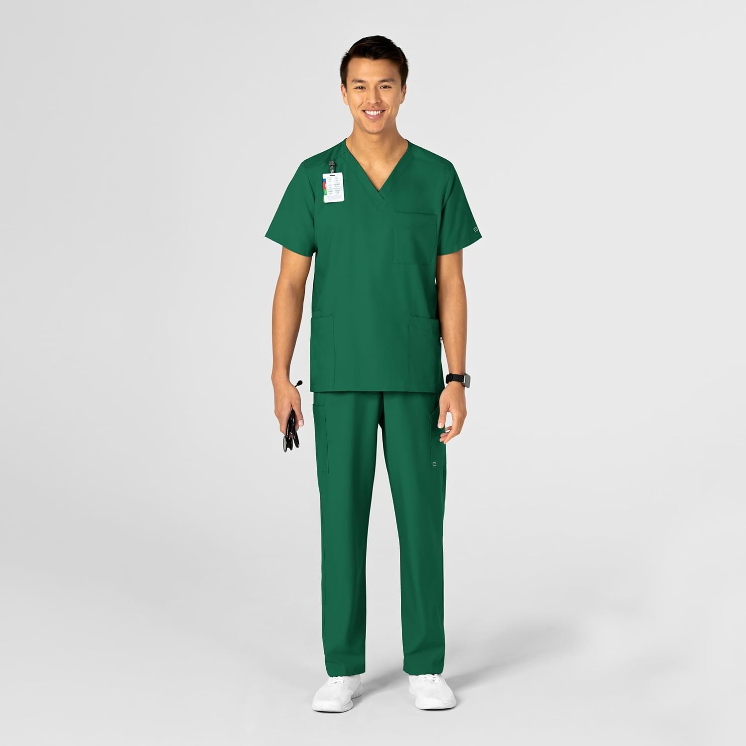 Wink W123 Unisex 4 Pocket Utility Scrub Top(Hunter)