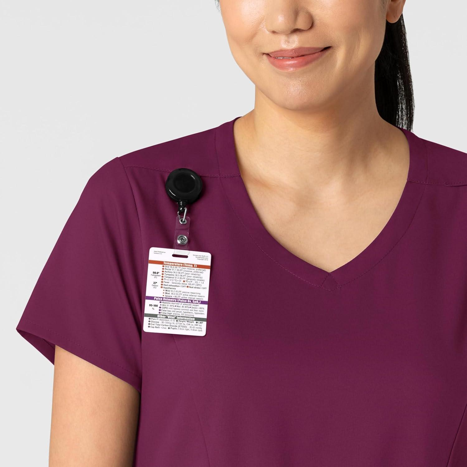 Wink Boundless Women’s 2-Pocket V-Neck Scrub Top – Wine, 3X