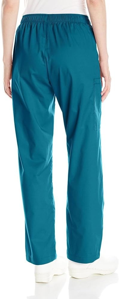 Wink Scrubs for Women, Boundless, Classic Wide Leg Cargo Pants with Full Drawstring and 8 Pockets(Caribbean Blue)