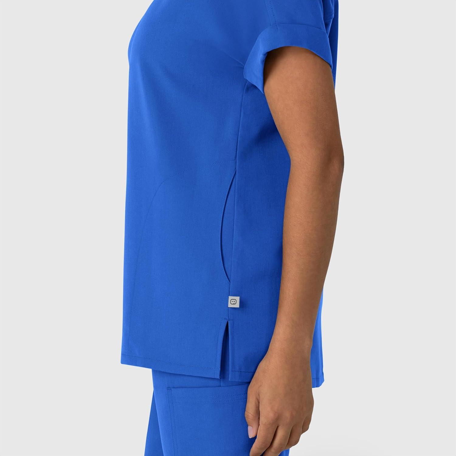 Wink Women’s Women’s Drop Shoulder Boxy Scrub Top(Royal)