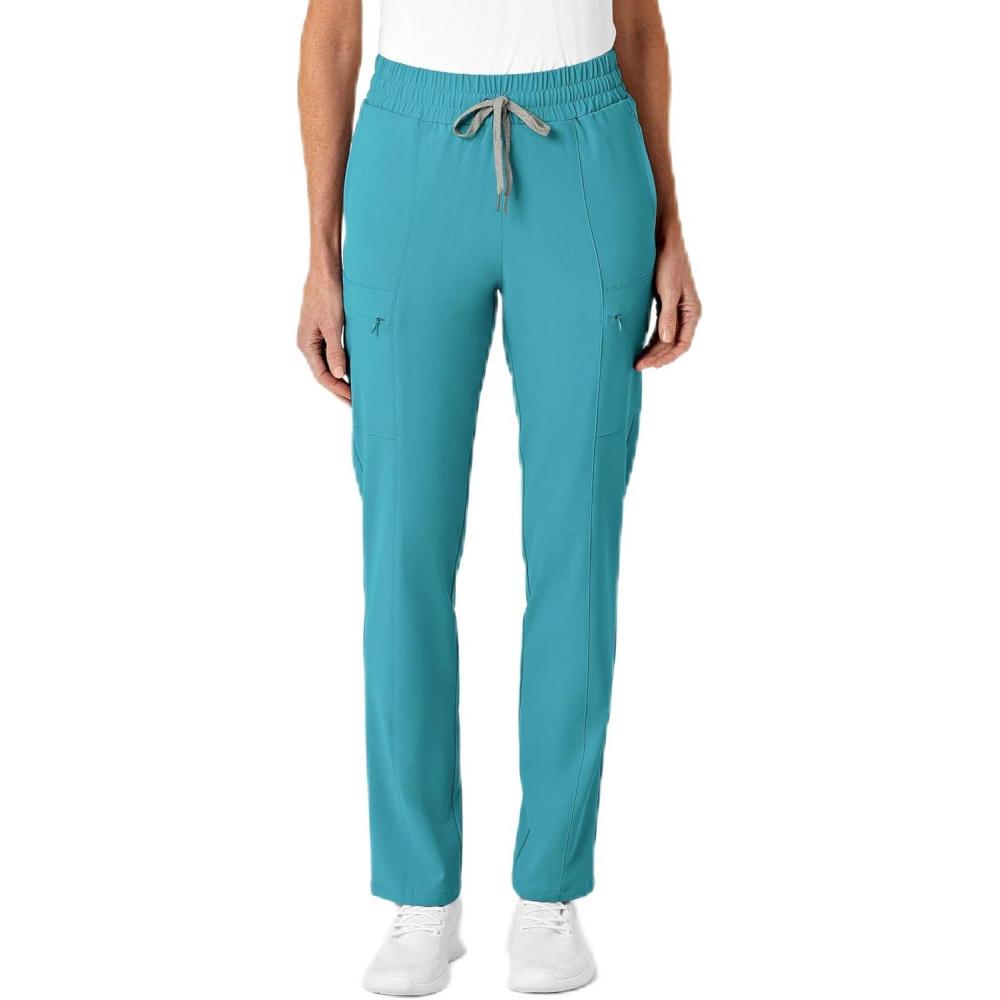 Wink Scrubs for Women, Renew, High-Waist Slim-Leg Pants with Drawstring and 5 Pockets(Teal Blue)