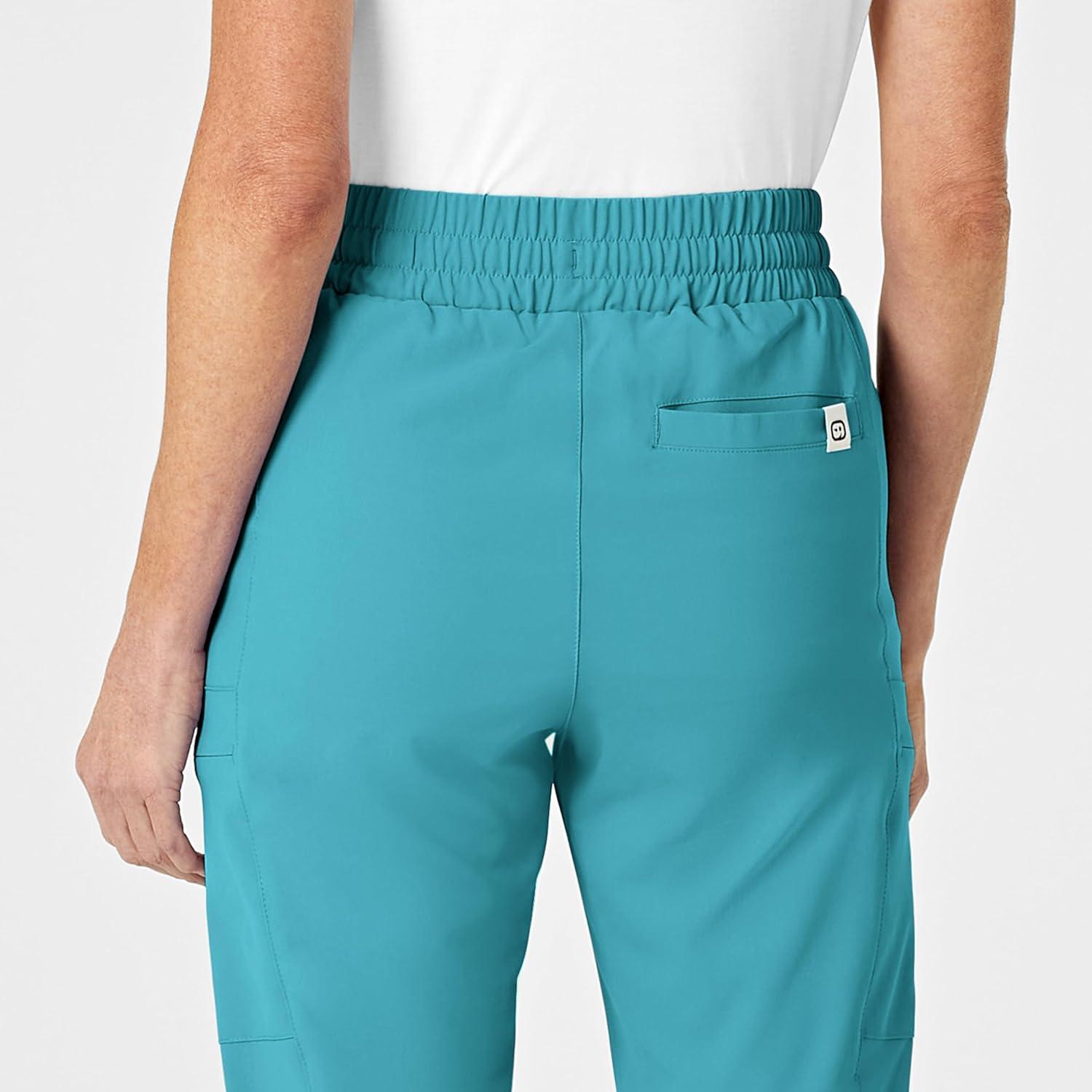Wink Scrubs for Women, Renew, High-Waist Slim-Leg Pants with Drawstring and 5 Pockets(Teal Blue)