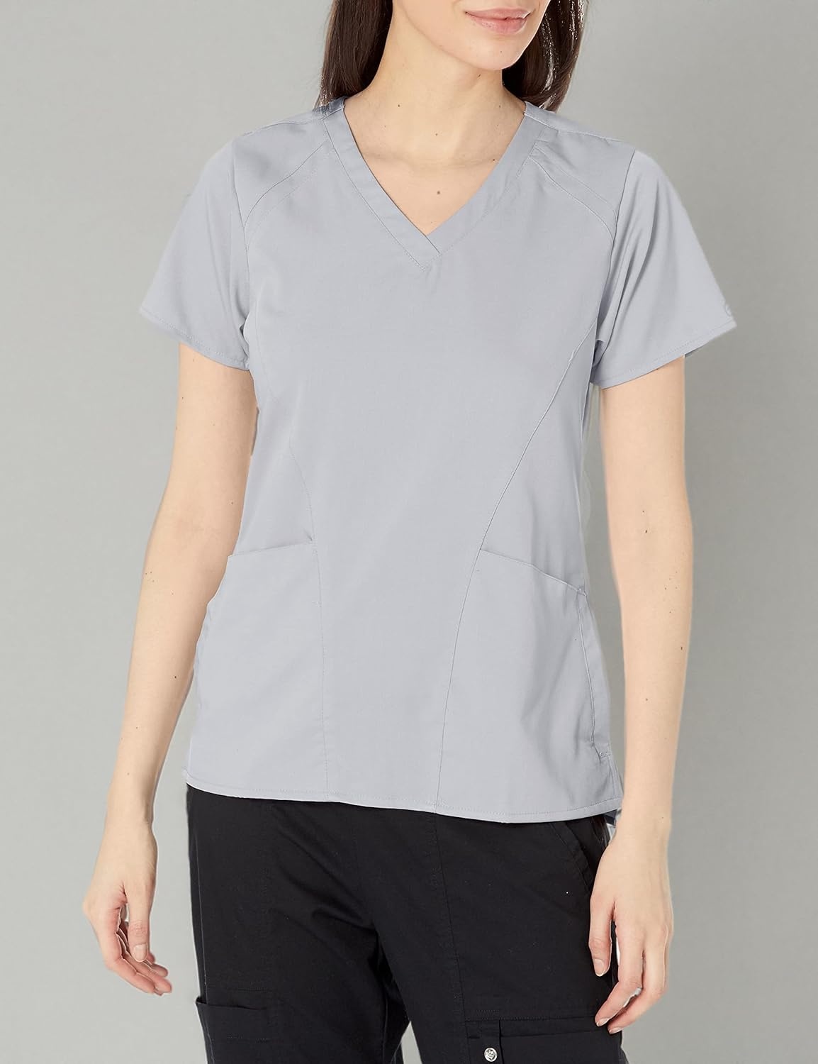 Wink Boundless Women’s 2-Pocket V-Neck Scrub Top(Grey)