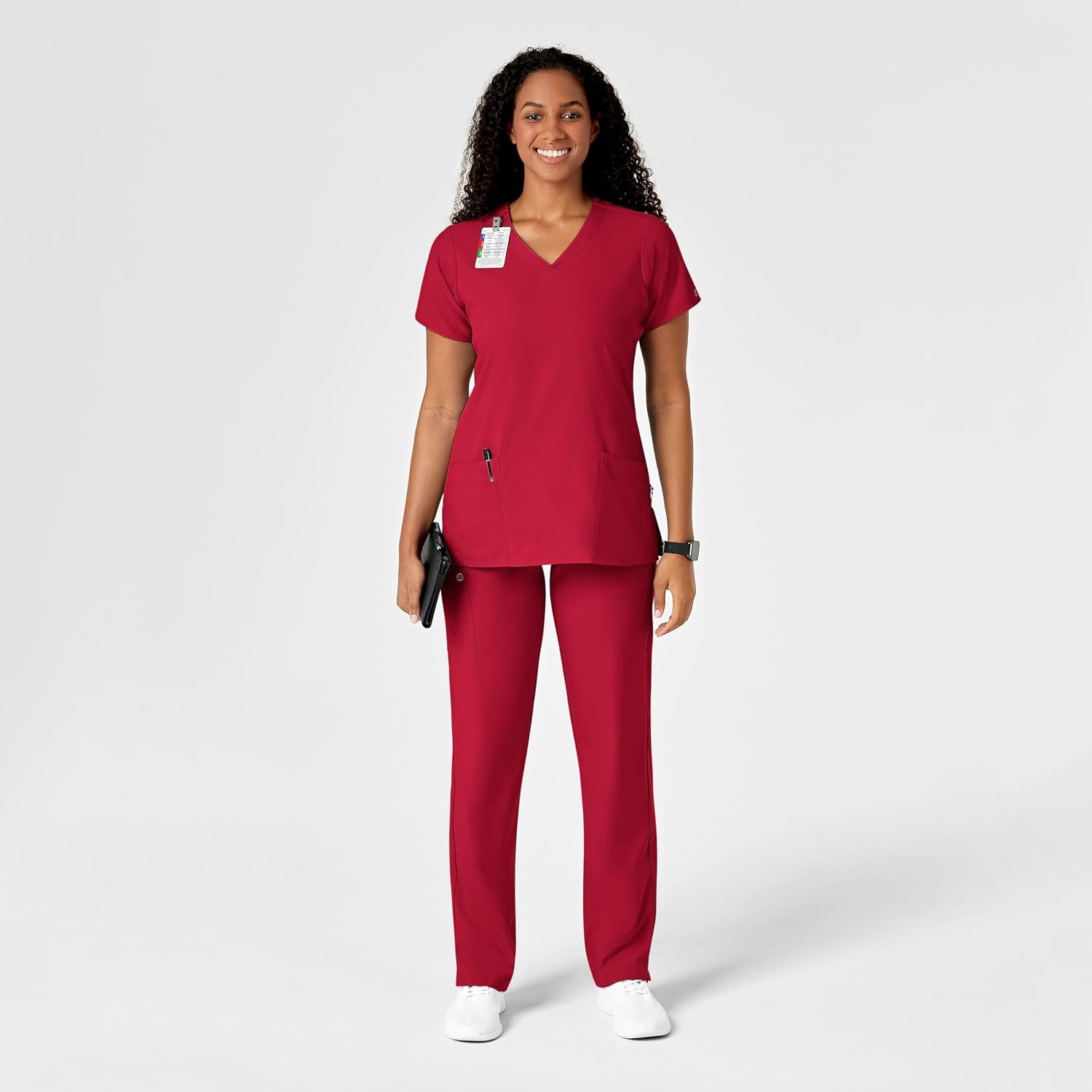 WINK W123 Women’s Drawstring Scrub Pant(Red)