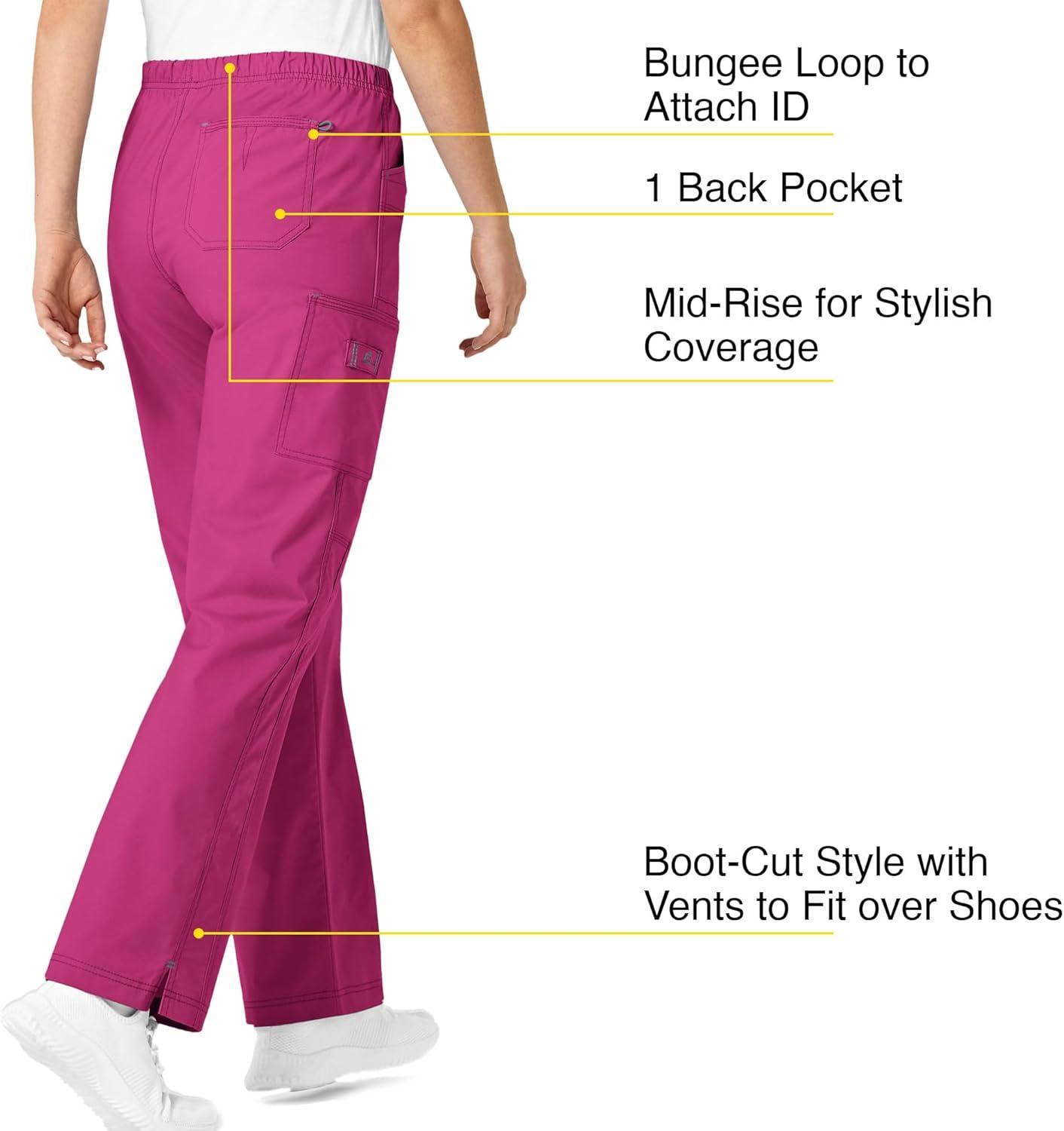 WonderWink Women’s Wonderflex Faith Scrub Pant(Hot Pink)