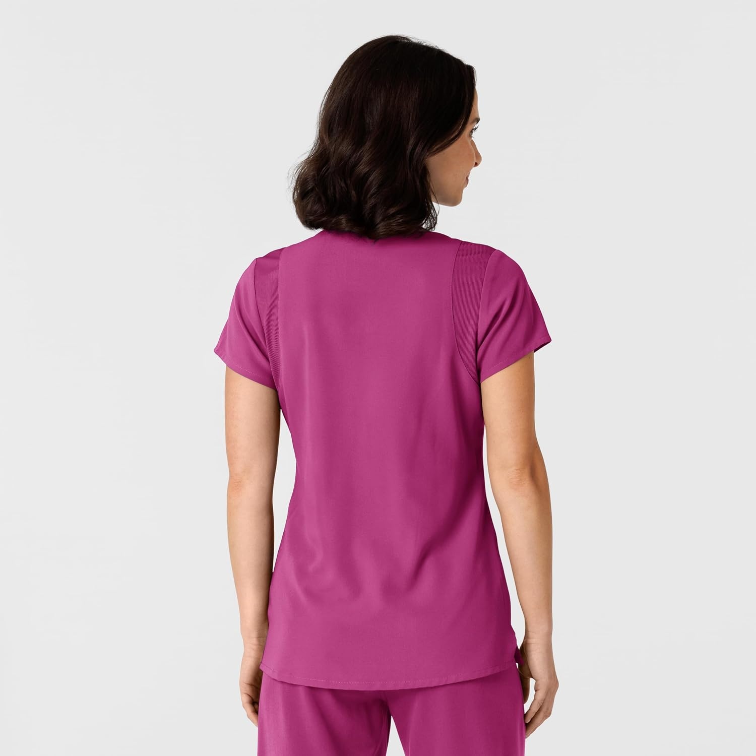 Wink Nova Women’s Flex-n-Reach Shoulder Panel V-Neck Scrub Top(Raspberry)