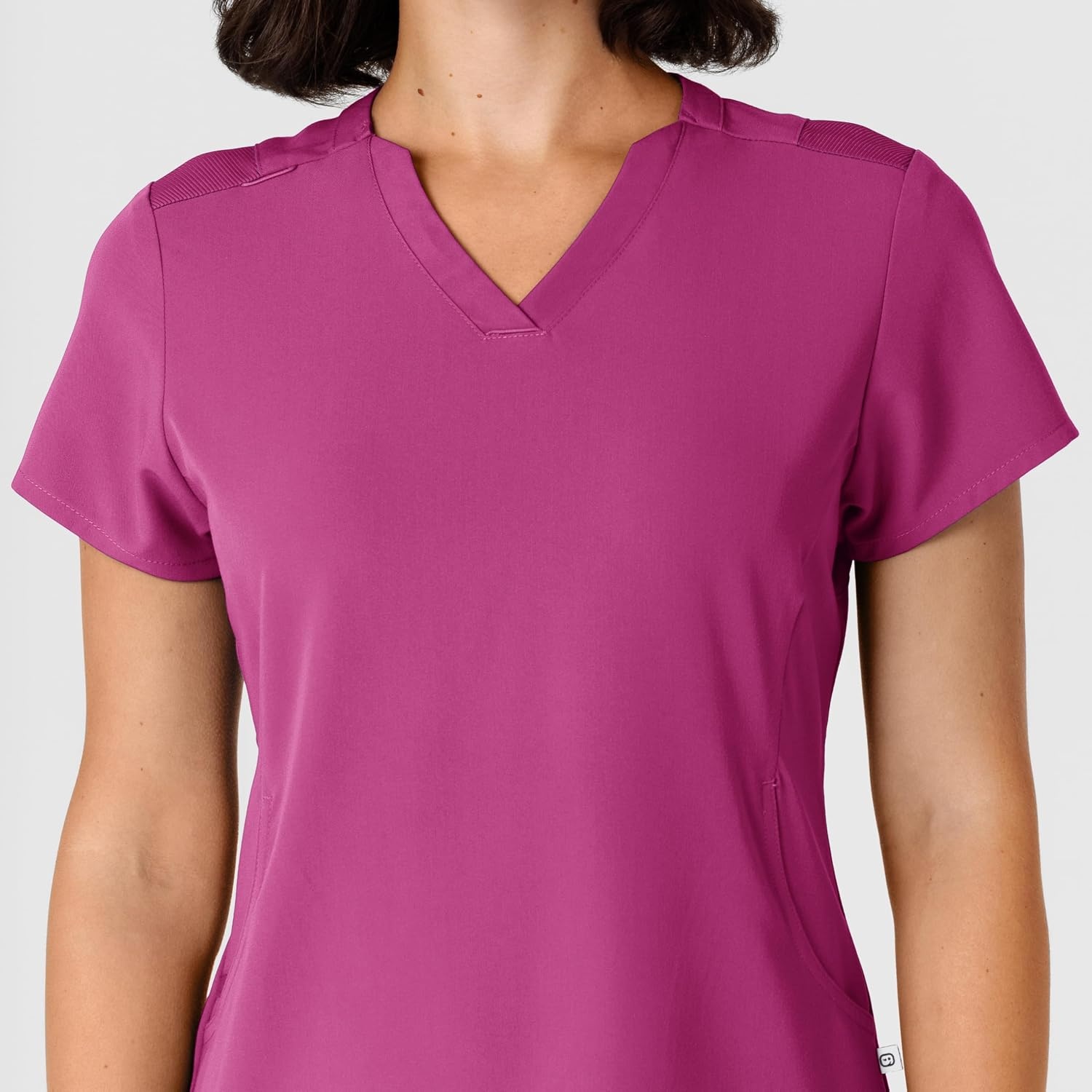 Wink Nova Women’s Flex-n-Reach Shoulder Panel V-Neck Scrub Top(Raspberry)