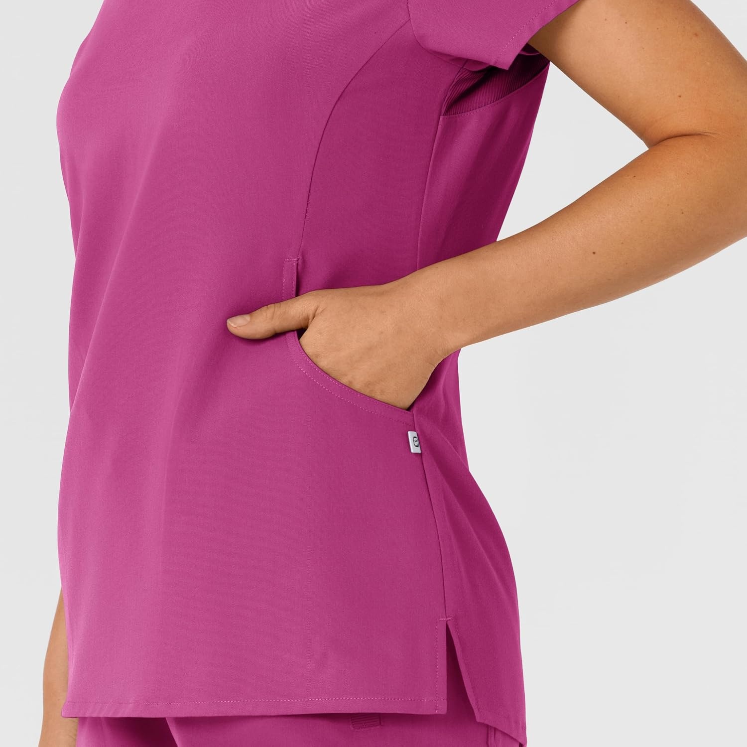 Wink Nova Women’s Flex-n-Reach Shoulder Panel V-Neck Scrub Top(Raspberry)