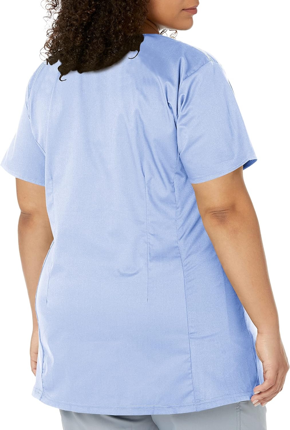 WINK WonderWORK Maternity Mock Wrap Scrub Top, Ceil Blue, 3XL