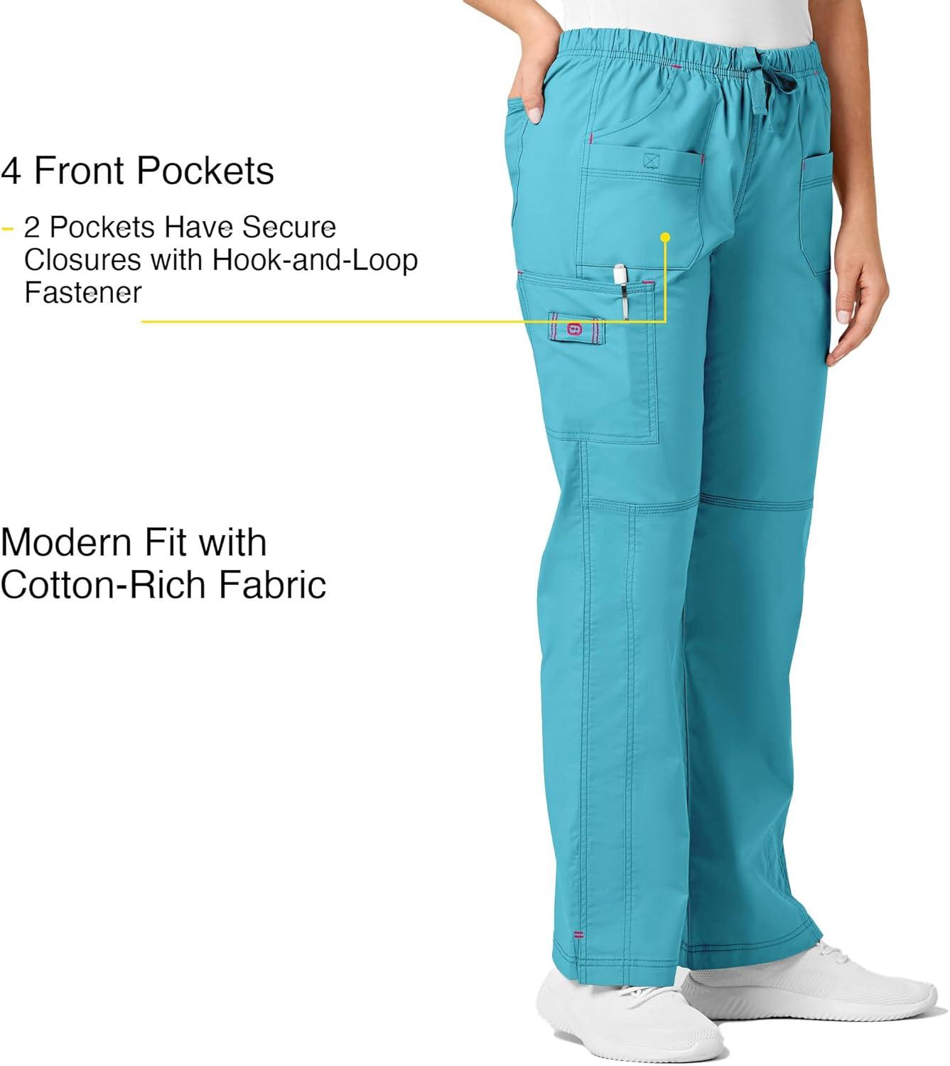 WonderWink Women’s Wonderflex Faith Scrub Pant(Aqua)