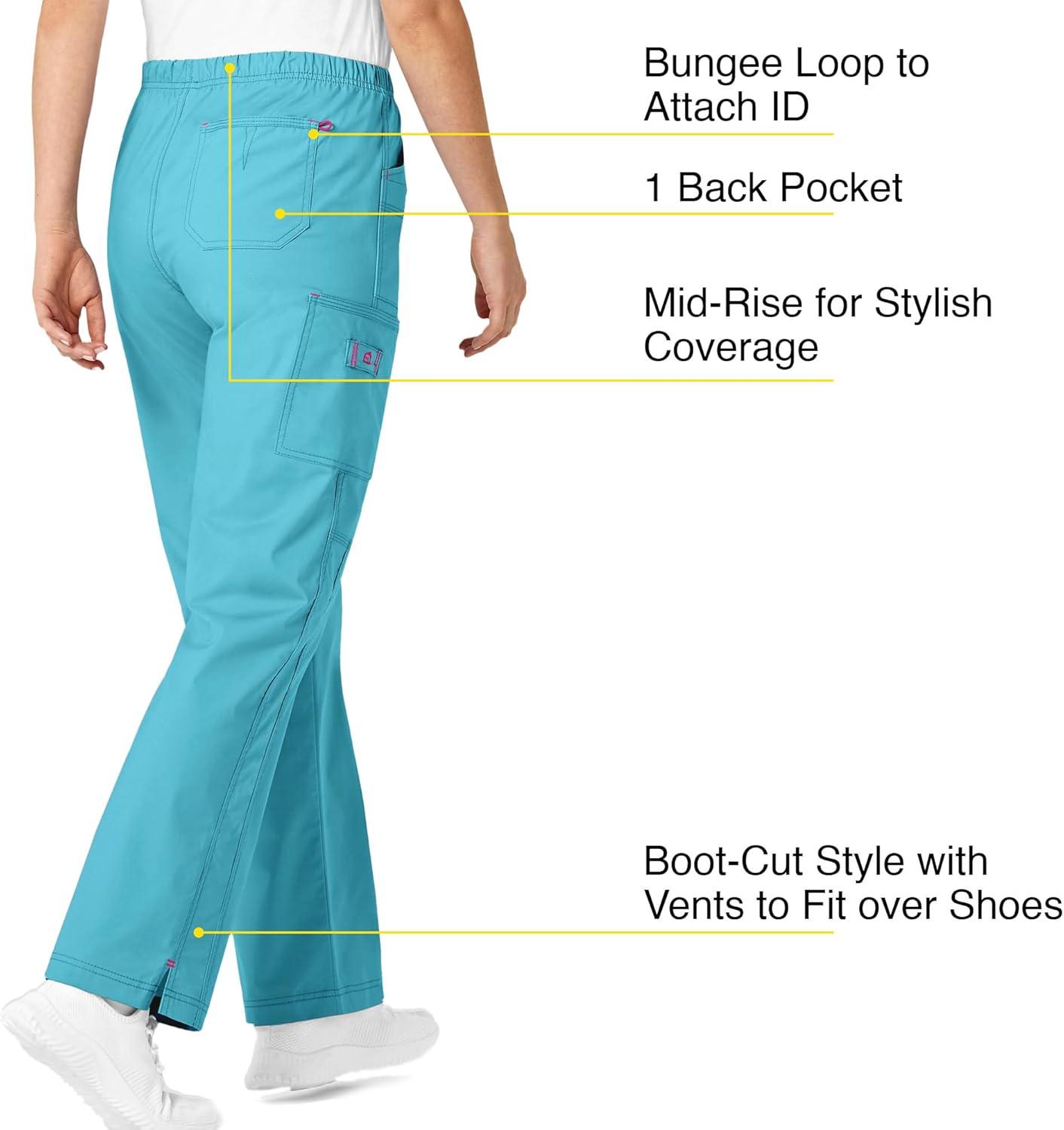 WonderWink Women’s Wonderflex Faith Scrub Pant(Aqua)