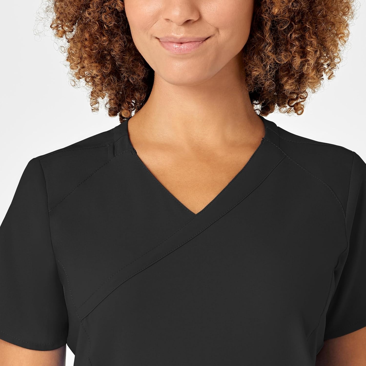 Wink Scrubs for Women, W123, Mock Wrap Tops with 10 Pockets