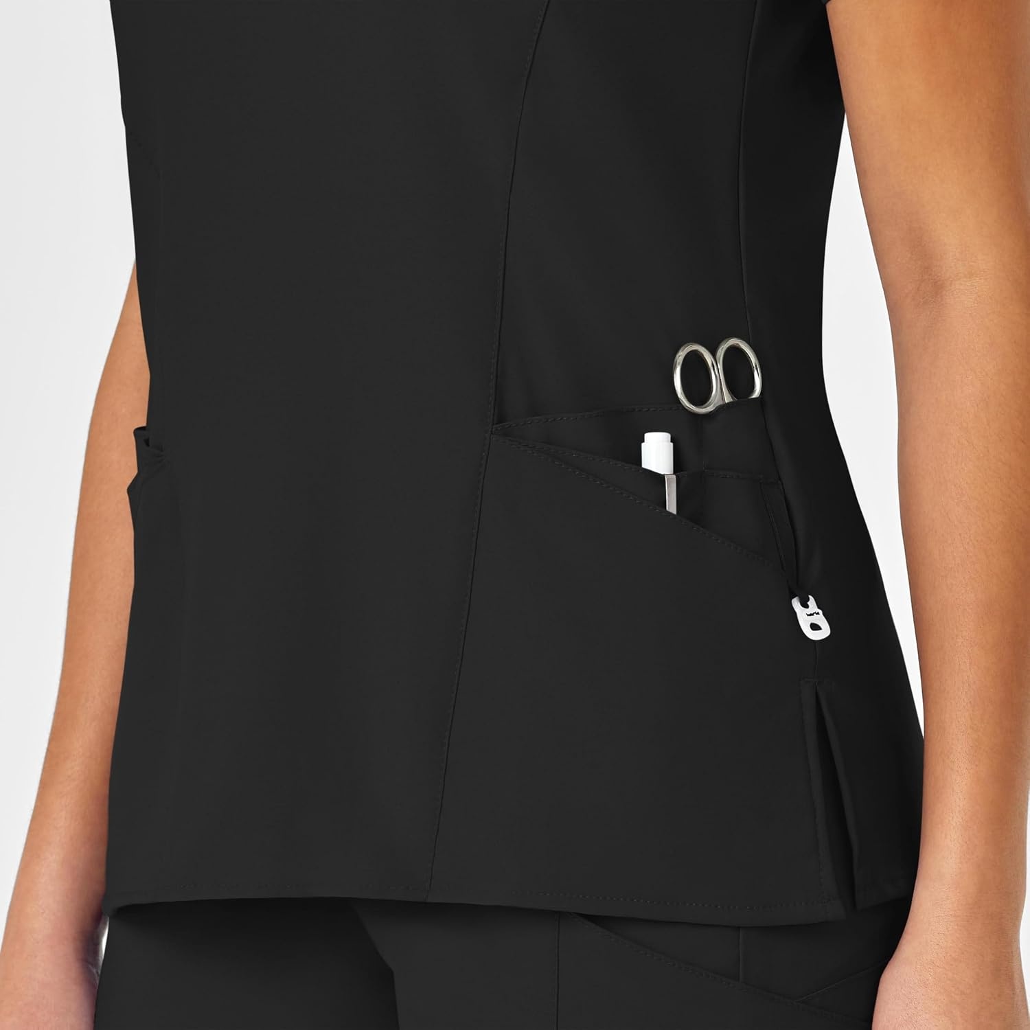 Wink Scrubs for Women, W123, Mock Wrap Tops with 10 Pockets