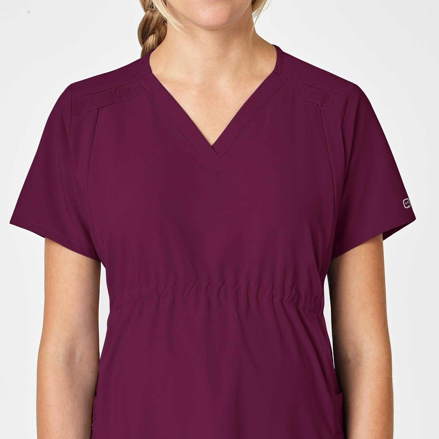 Wink W123 Maternity V-Neck Scrub Top(Wine)