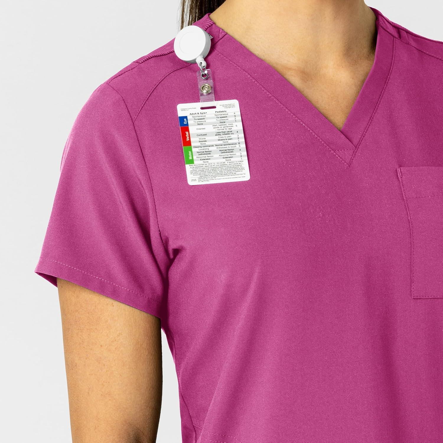 Wink W123 Women’s Flex-n-Reach V-Neck Scrub Top – Raspberry, XS
