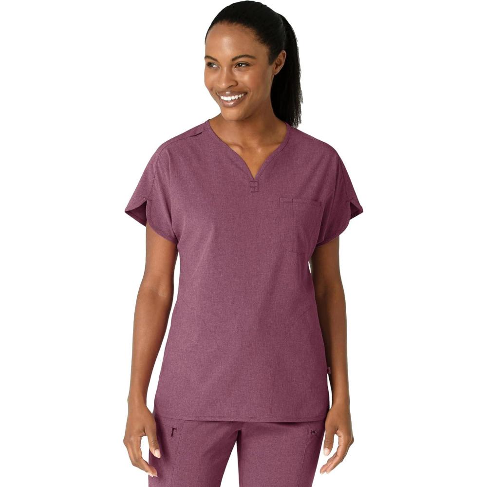 Wink Women’s Scrub Top(Wine Heather)