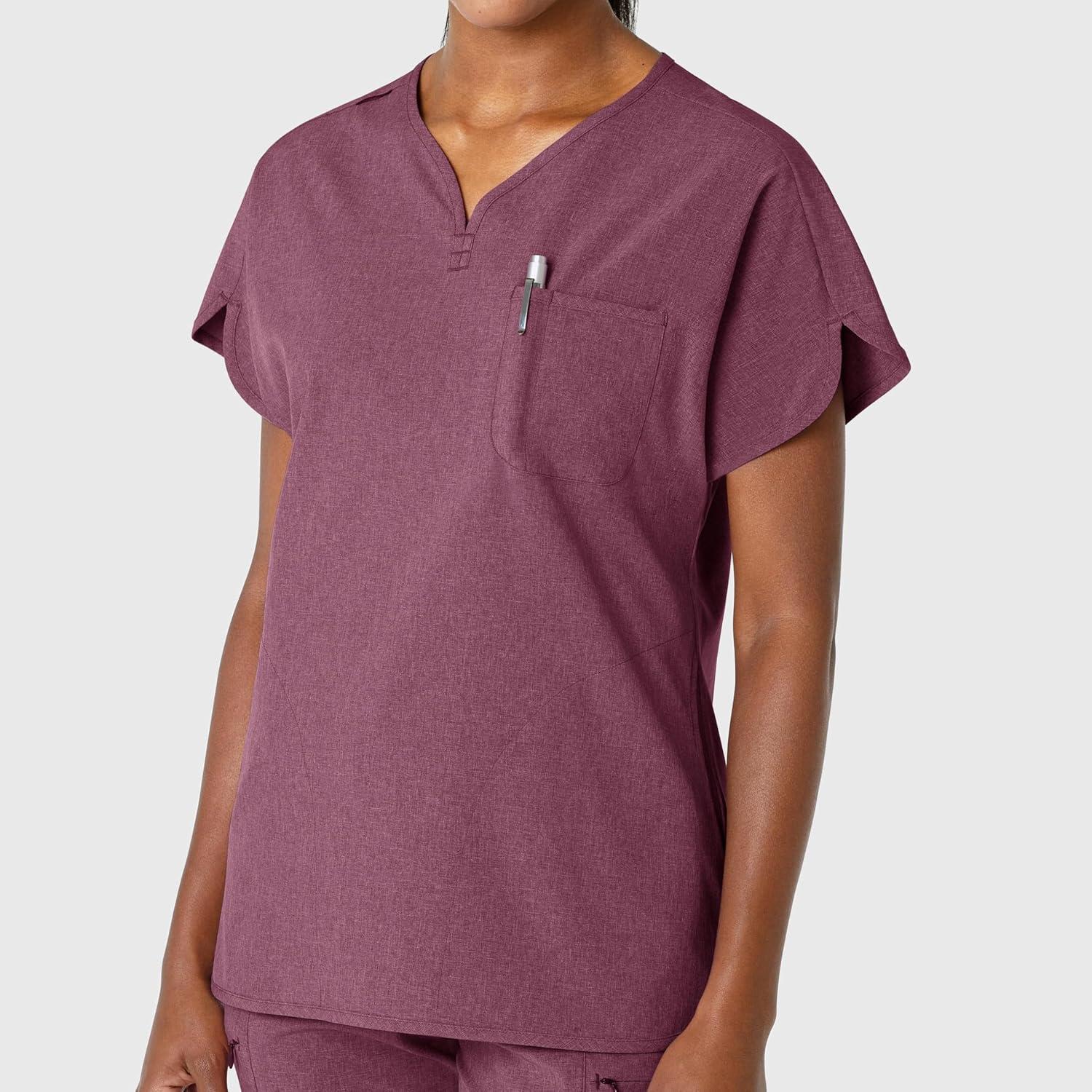 Wink Women’s Scrub Top(Wine Heather)