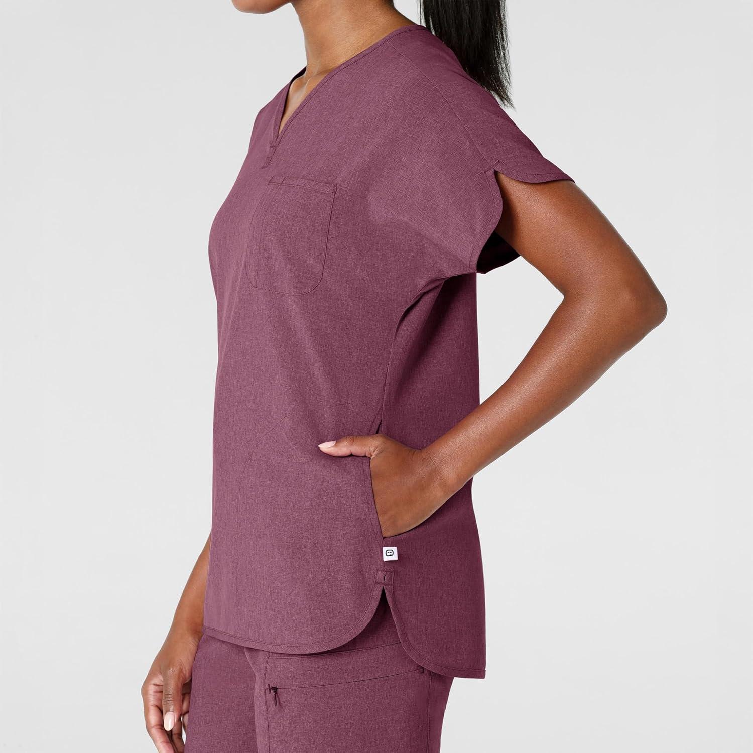Wink Women’s Scrub Top(Wine Heather)