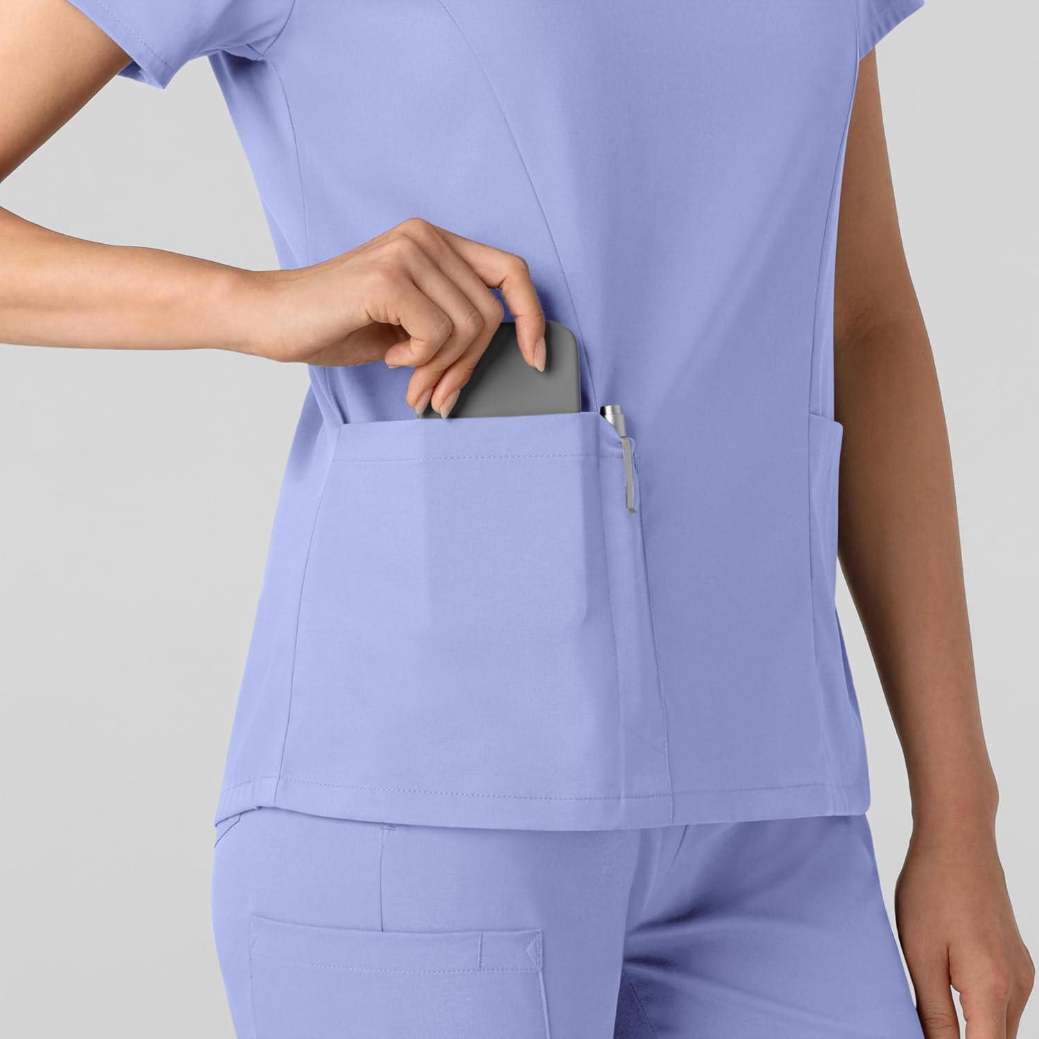 Wink Boundless Women’s 2-Pocket V-Neck Scrub Top – Ceil Blue, XS