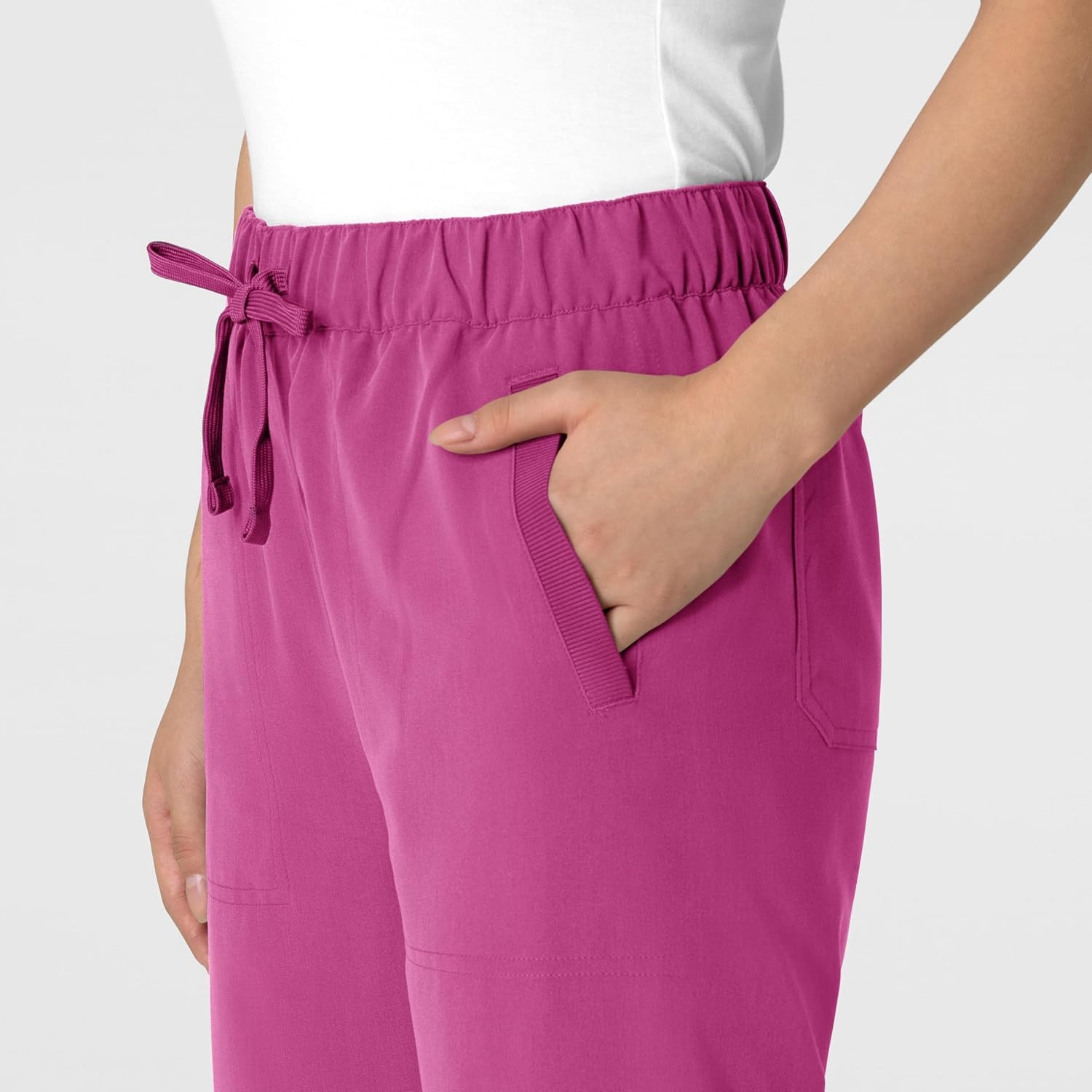 Wink Women’s Women’s Stovepipe High-Low Hem Scrub Pant(Raspberry)