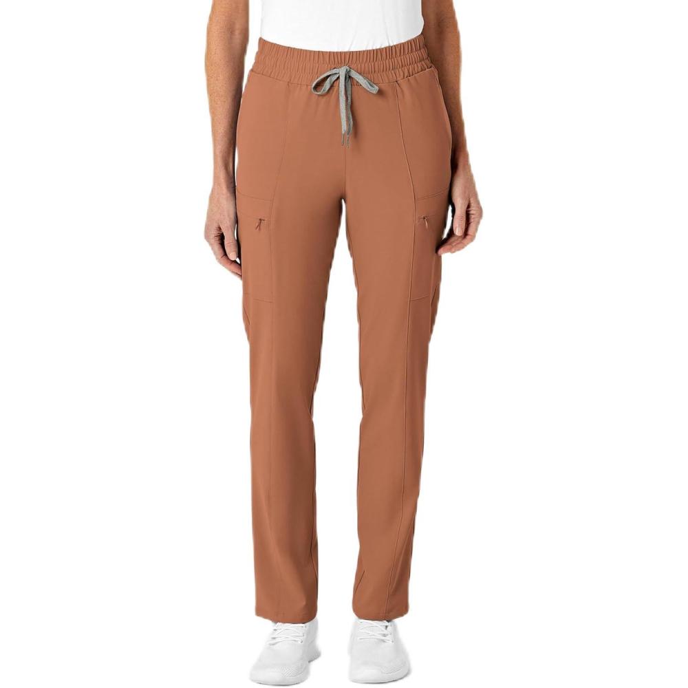 Wink Scrubs for Women, Renew, High-Waist Slim-Leg Pants with Drawstring and 5 Pockets(Clay)