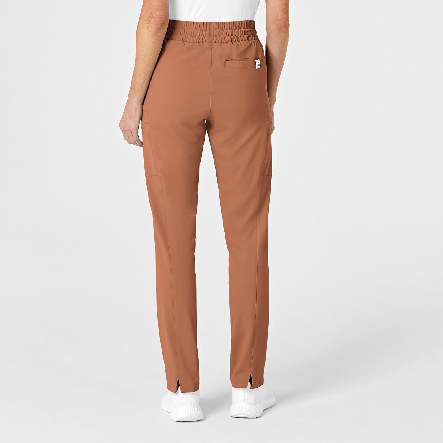 Wink Scrubs for Women, Renew, High-Waist Slim-Leg Pants with Drawstring and 5 Pockets(Clay)