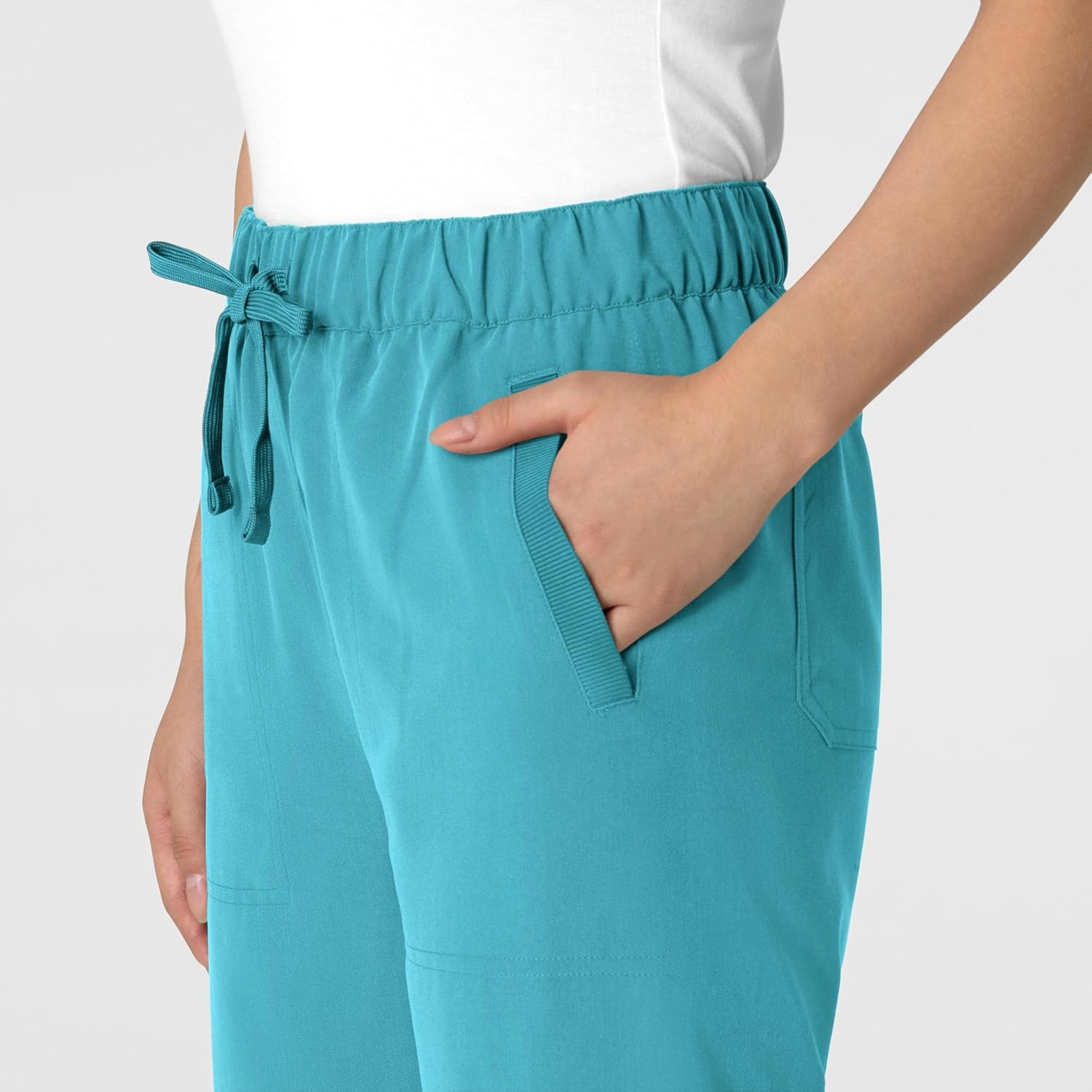 Wink Women’s Women’s Stovepipe High-Low Hem Scrub Pant(Teal Blue)