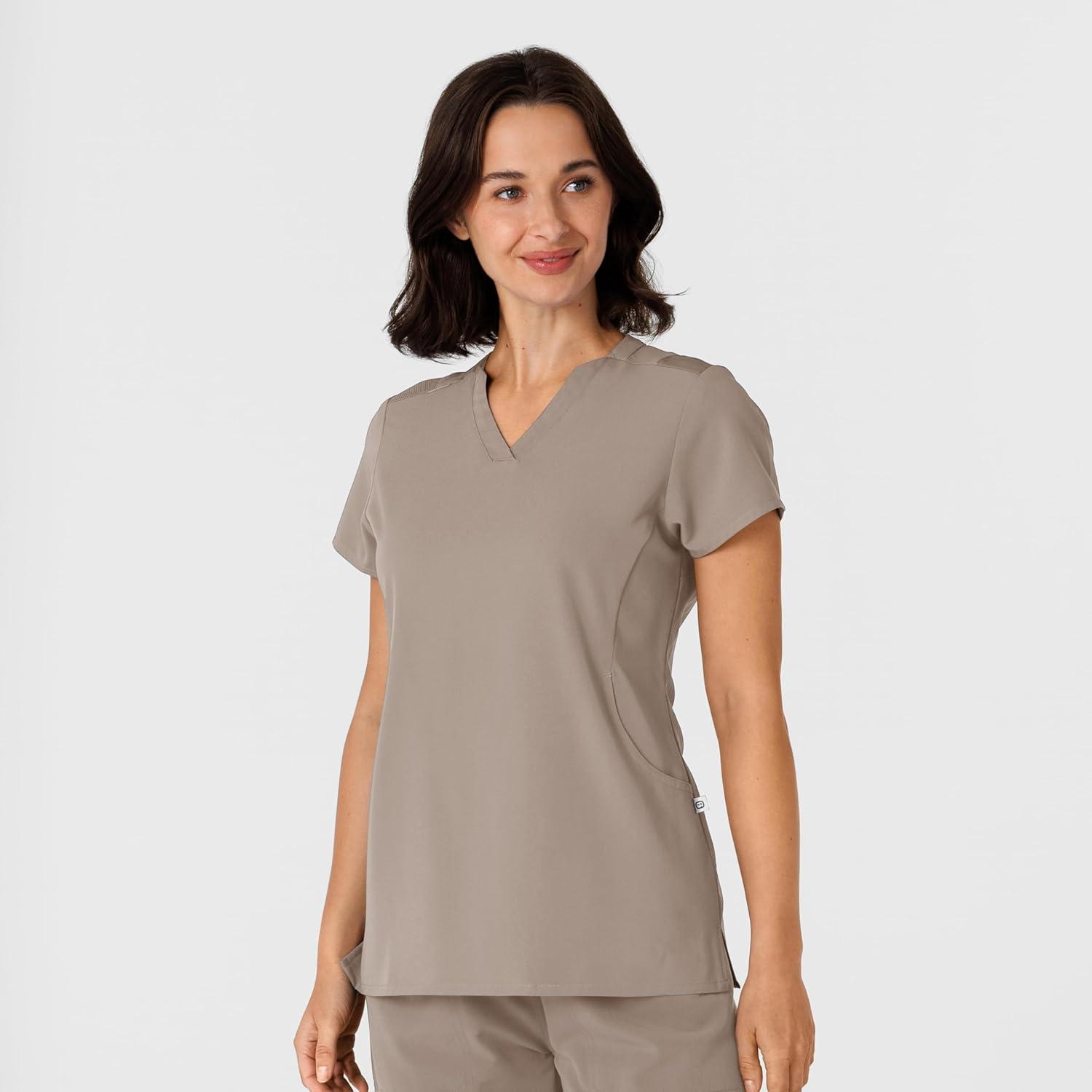 Wink Nova Women’s Flex-n-Reach Shoulder Panel V-Neck Scrub Top – Haze, XS