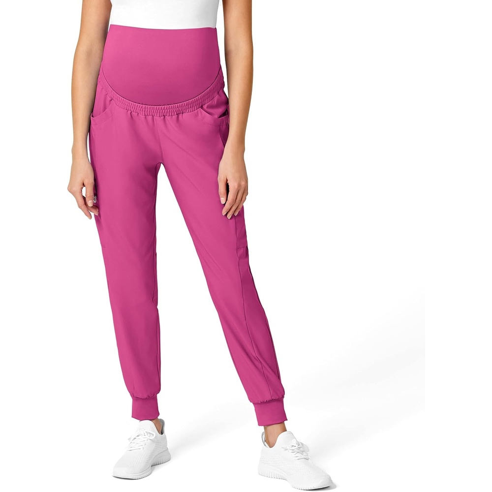 Wink Scrubs for Women, W123, Maternity Joggers Pants with 7 Pockets(Hot Pink)
