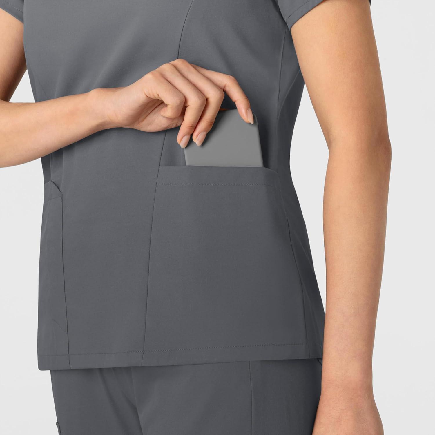 Wink Boundless Women’s 2-Pocket V-Neck Scrub Top – Pewter, L