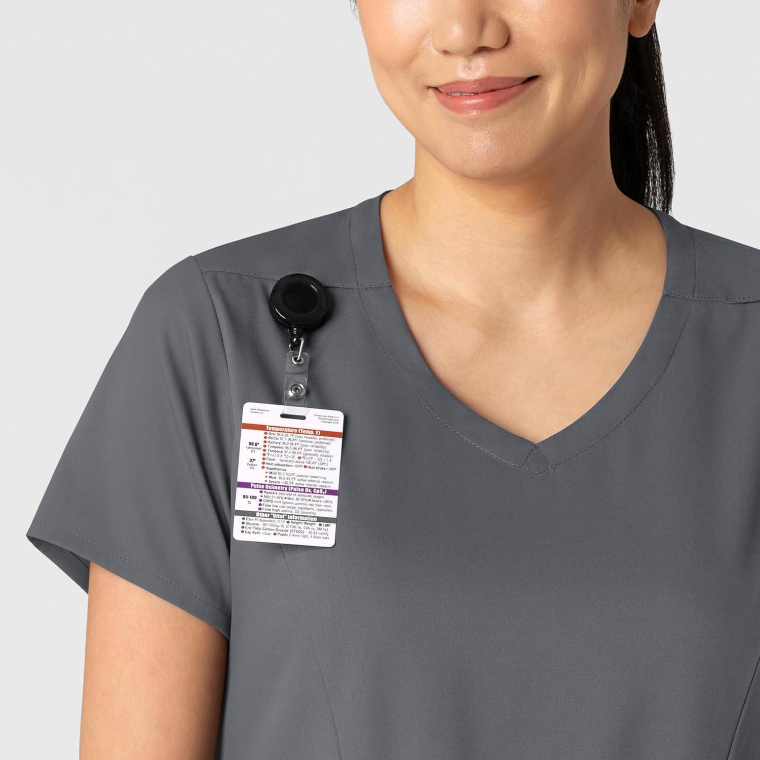 Wink Boundless Women’s 2-Pocket V-Neck Scrub Top – Pewter, L