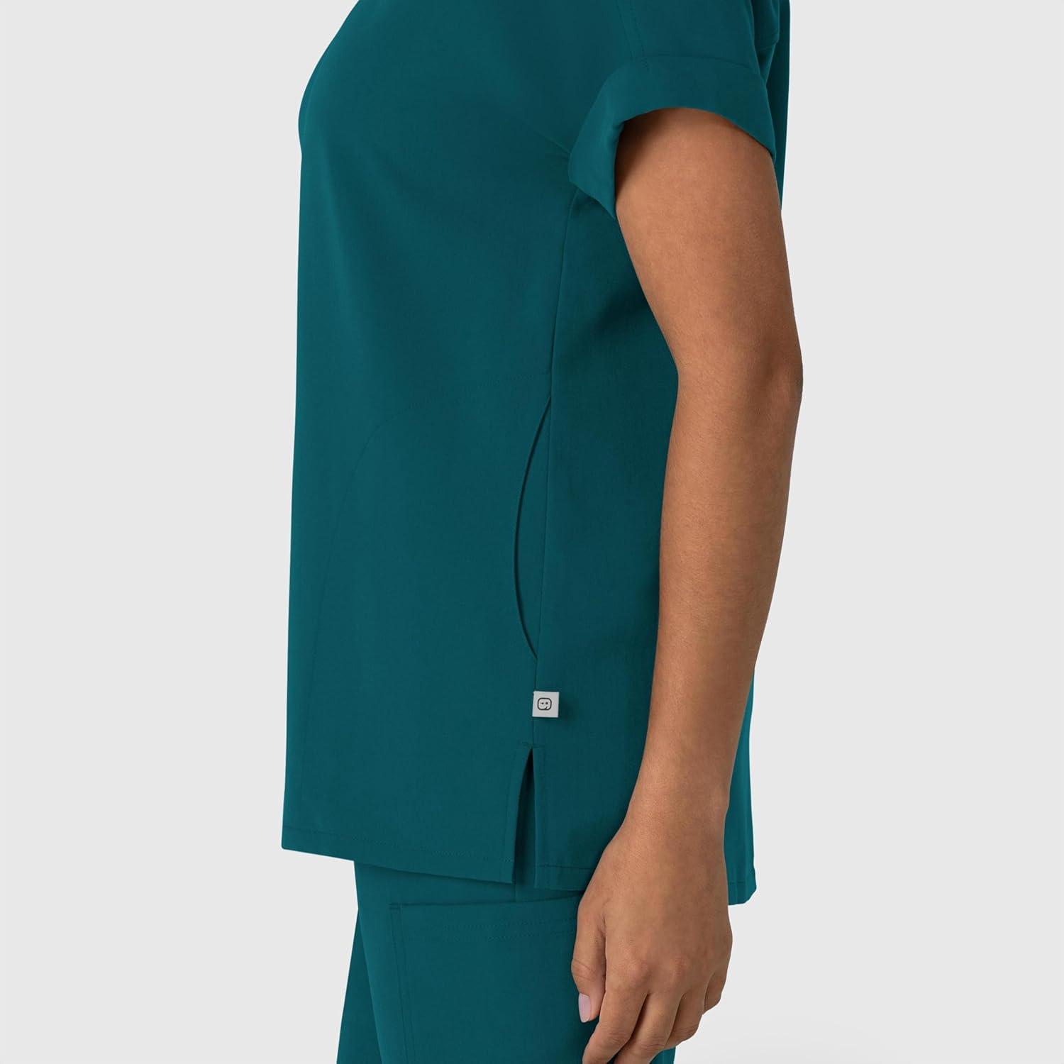 Wink Women’s Women’s Drop Shoulder Boxy Scrub Top(Caribbean)