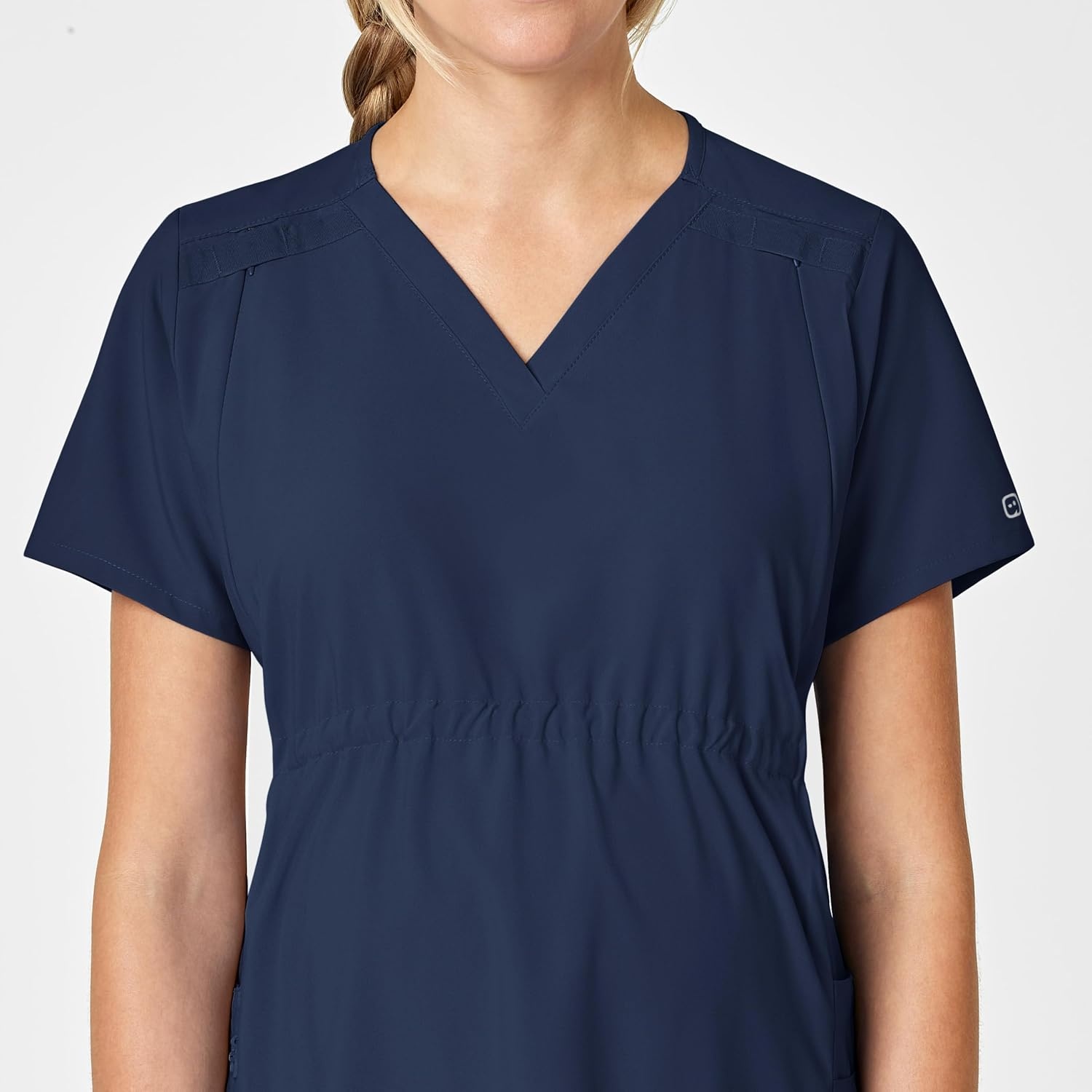 Wink W123 Maternity V-Neck Scrub Top(Navy)