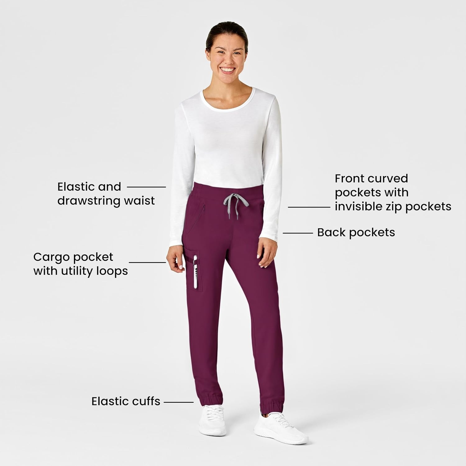 Wink Renew Women’s Jogger Scrub Pant(Wine)