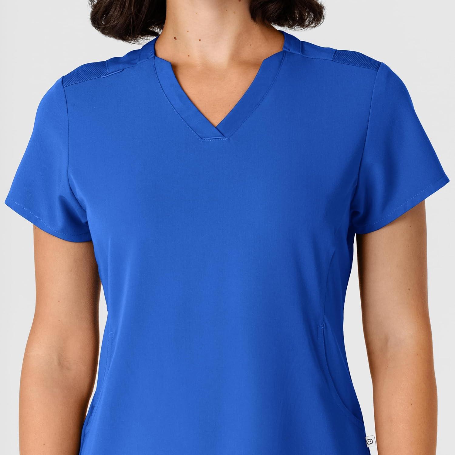 Wink Nova Women’s Flex-n-Reach Shoulder Panel V-Neck Scrub Top – Royal, L