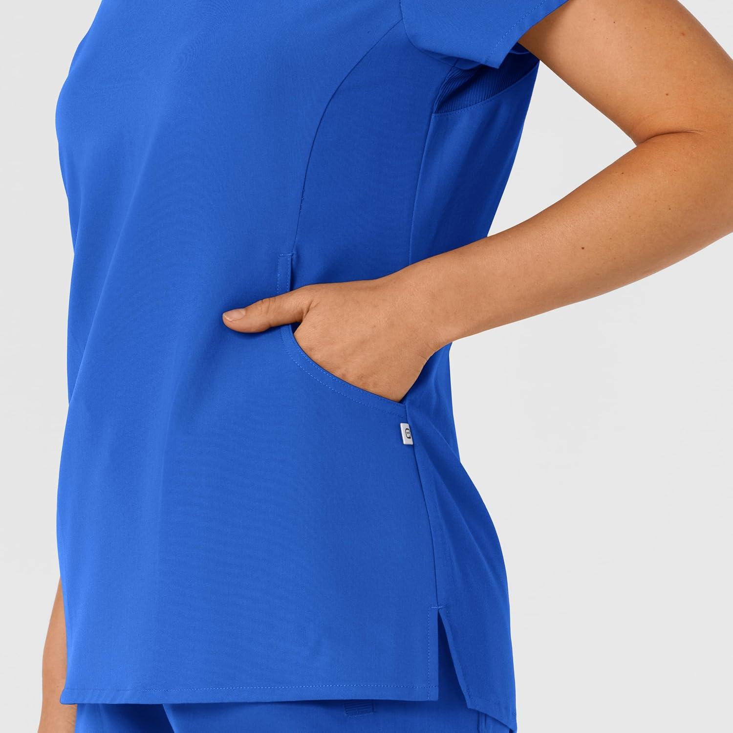 Wink Nova Women’s Flex-n-Reach Shoulder Panel V-Neck Scrub Top – Royal, L