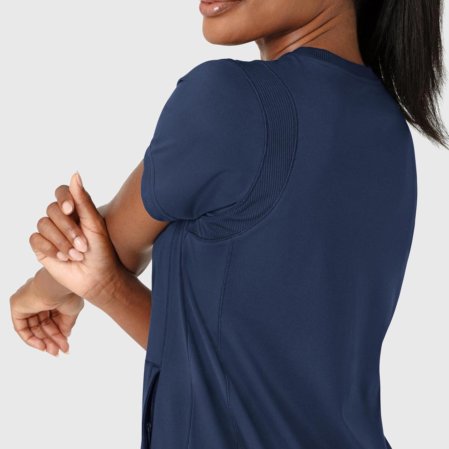 Wink Knit Women’s Flex-n-Reach Crew Neck Scrub Top – Navy, 2X