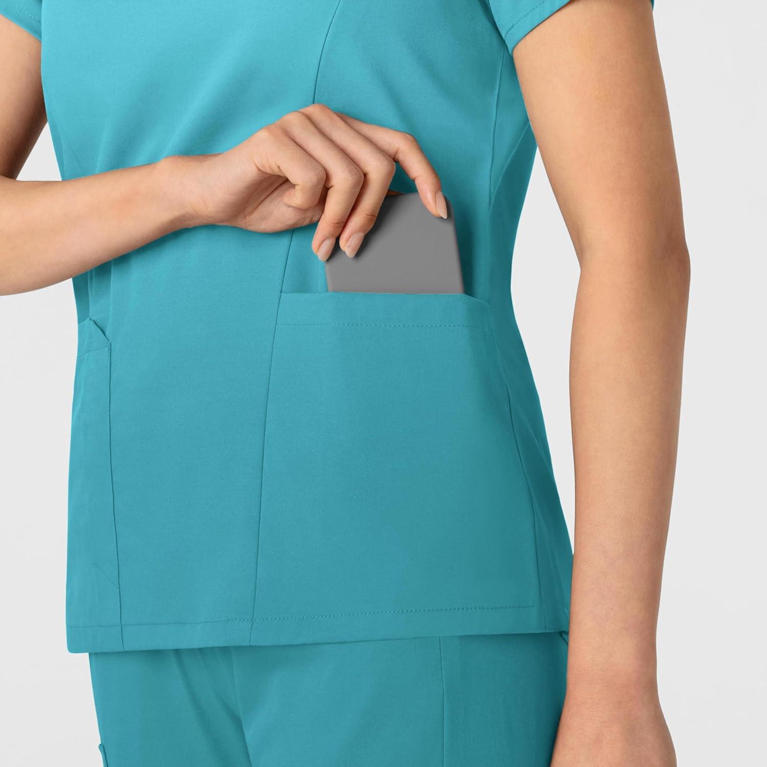 Wink Boundless Women’s 2-Pocket V-Neck Scrub Top – Teal, 5X