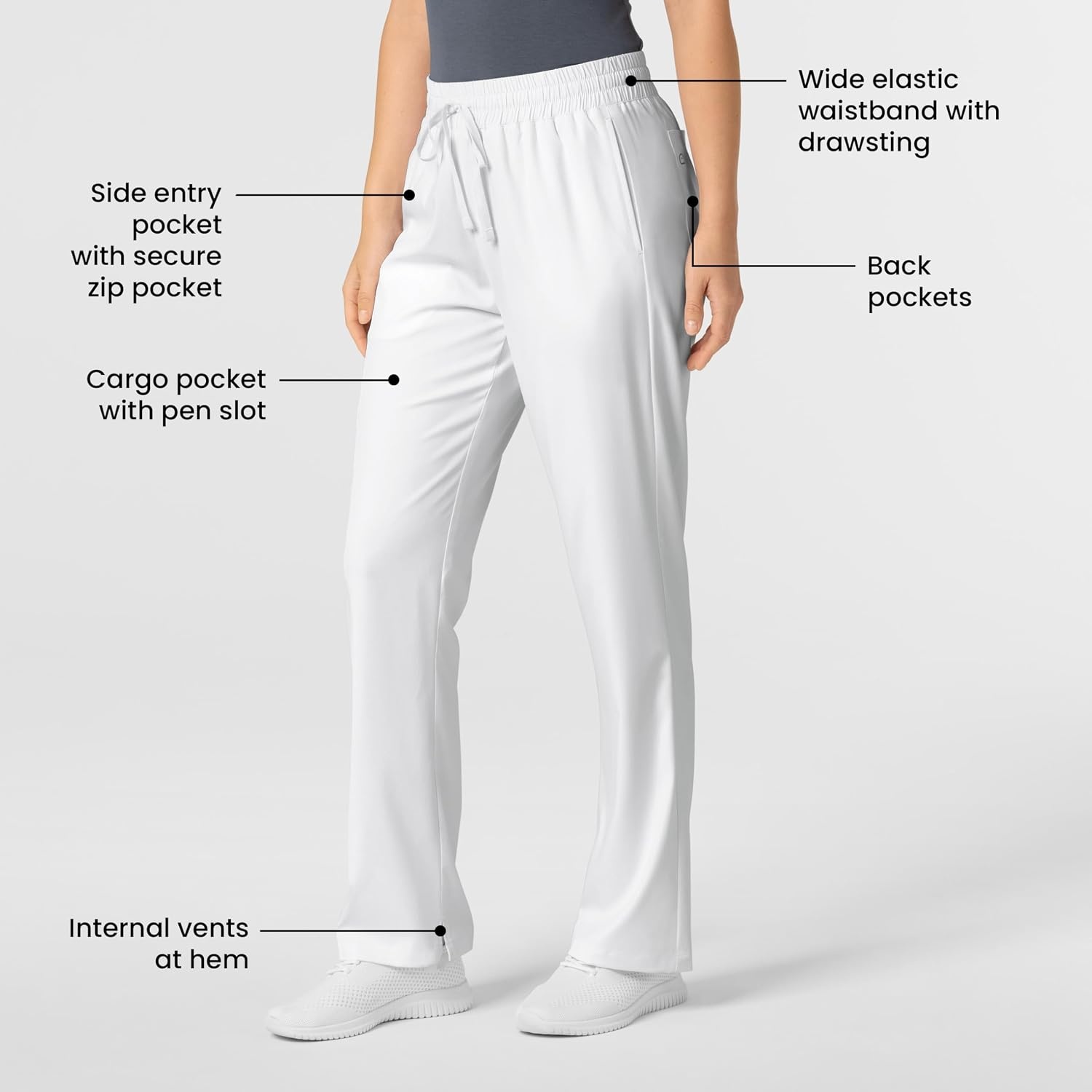 Wink Boundless Women’s Bootcut Scrub Pant(White)