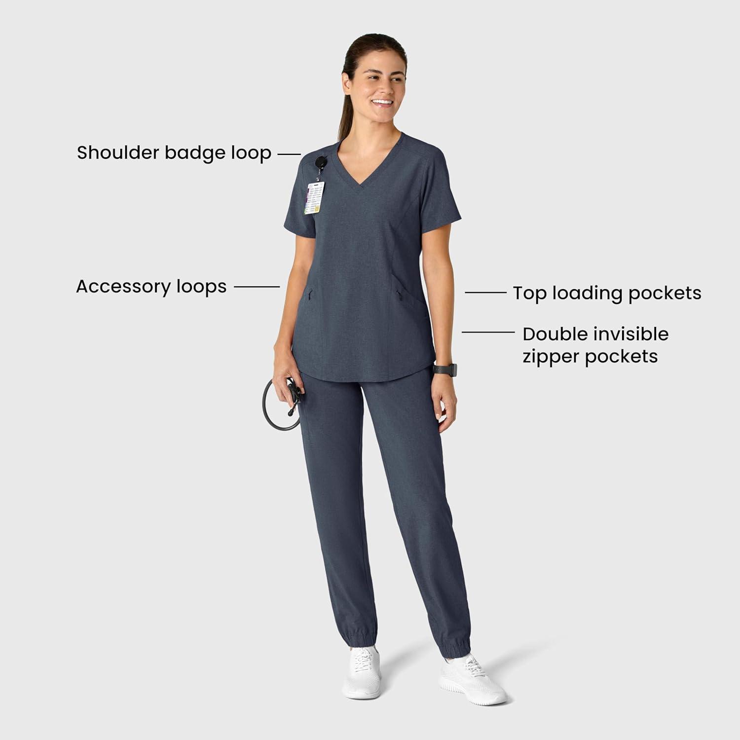 Wink Womens Scrub Top(Navy Heather)