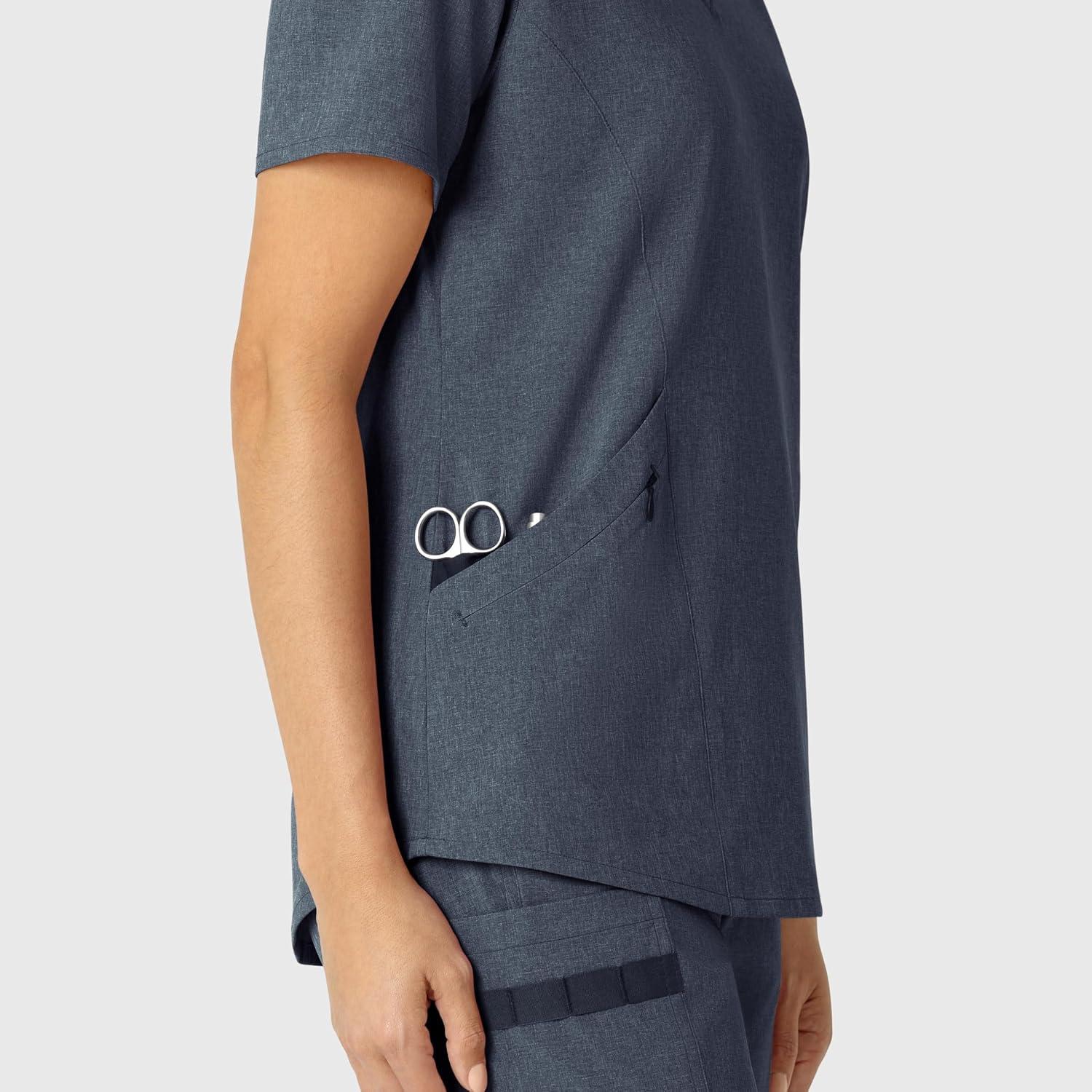 Wink Womens Scrub Top(Navy Heather)